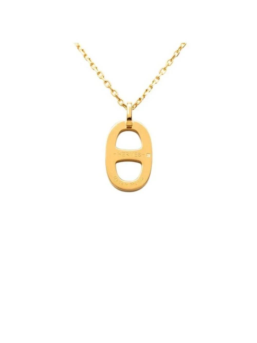 Hermes Chaine D'ancre Illiad Necklace Pink Gold Plated